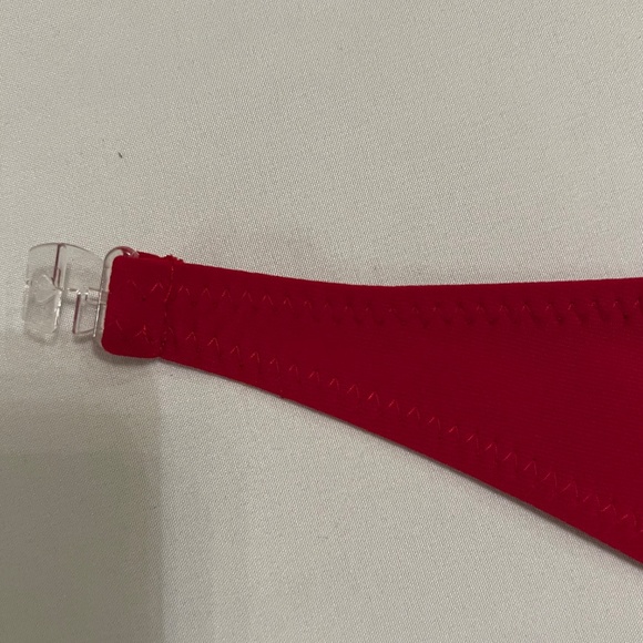 Norma Kamali Bill Ruched Bikini Swim Top Halter Red Sz M - Picture 8 of 12